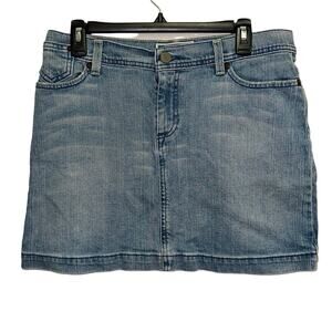 Old Navy Vintage Denim Mini Skirt Women’s Size 10 Low Waist Stretch Y2K